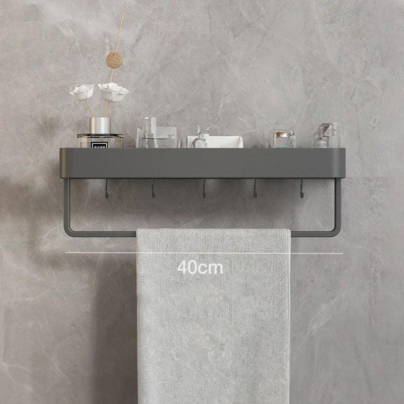 Contemporary Sleek Gray Bathroom Shelves