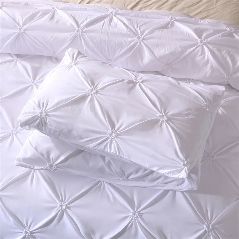 Diamond Pintuck Duvet Cover 3 Piece Bed Set