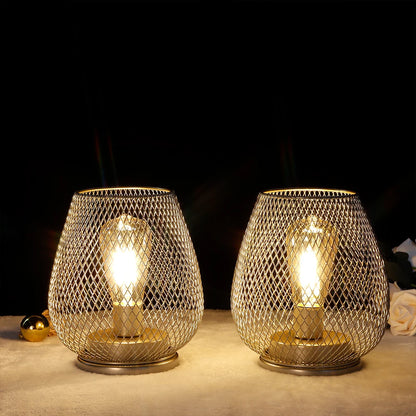 Set Of 2 - Chic Caged Cordless Table Lamps