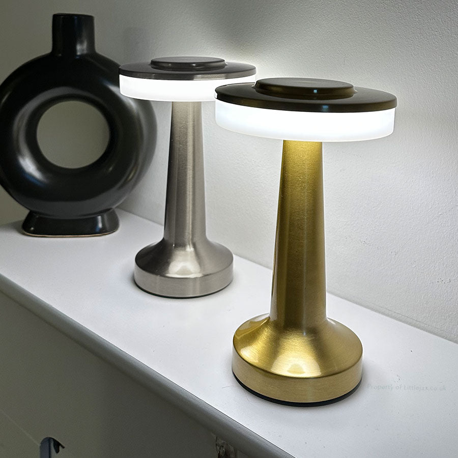 Modern Cordless Flat Top Mushroom Lamp