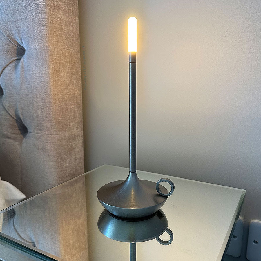 Vintage Aluminium Cordless Candle Lamp