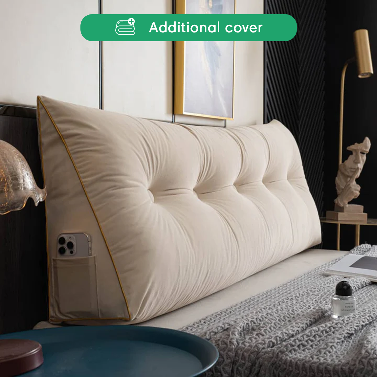 Additional Cover For Luxury Velour Wedge Pillow