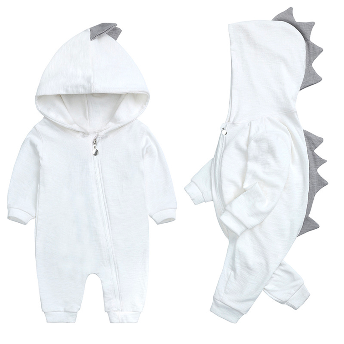 Hooded Dinosaur Baby Onesie