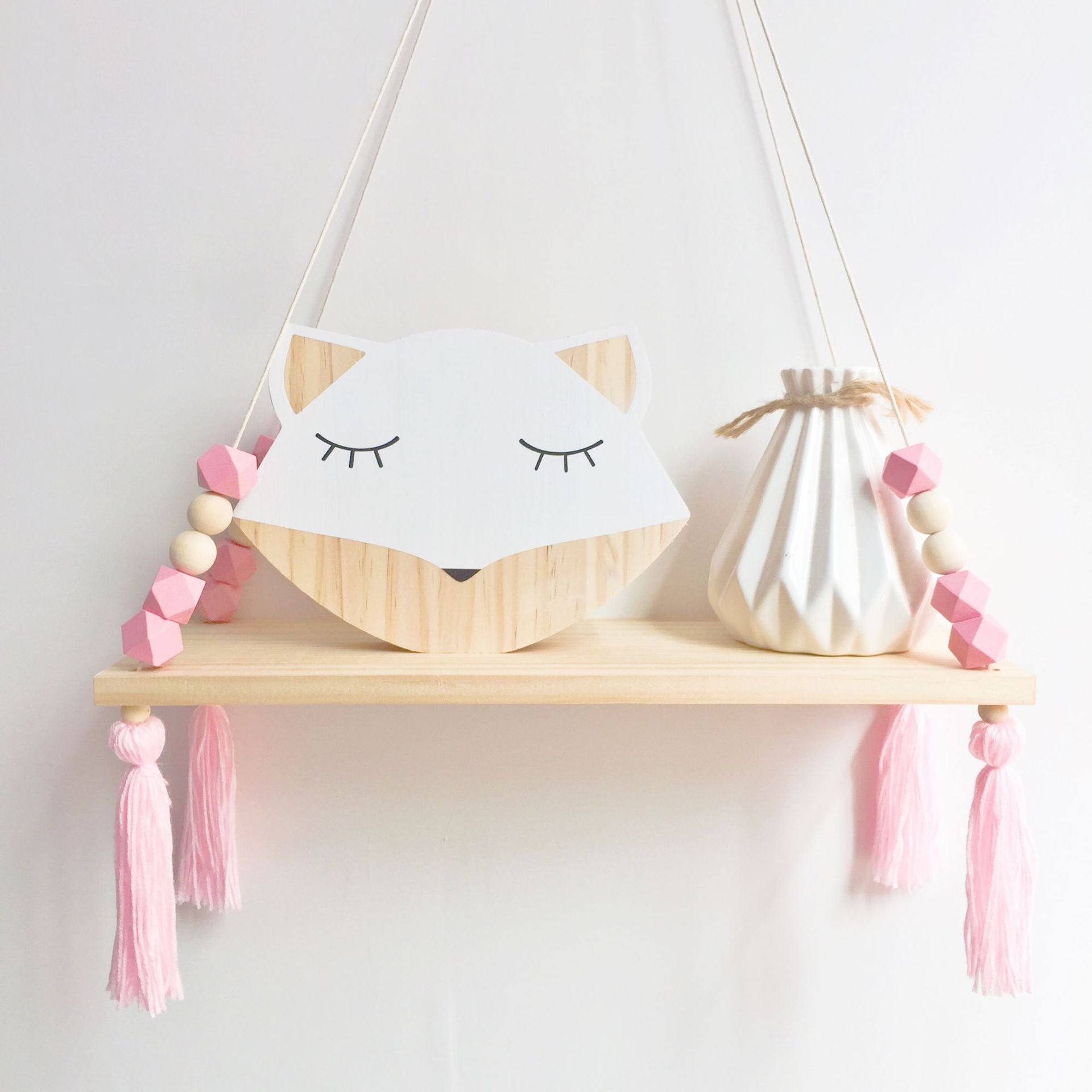 Wooden Hanging Nursery Shelf