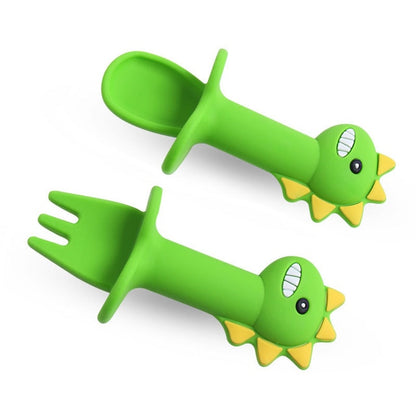 Anti-Slip Dinosaur Fork & Spoon Set