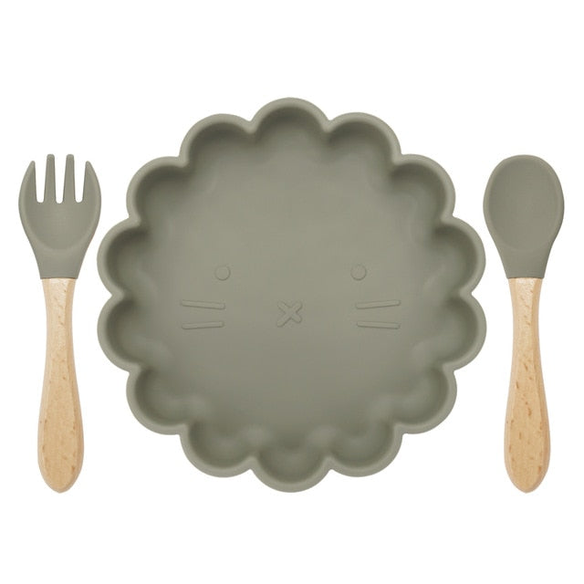 Silicon Plate, Fork & Spoon Set