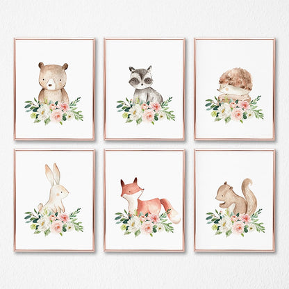 Nursery Wall Art - Floral Friends