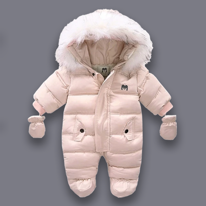 Padded Snowsuit With Fleece Fur Lining