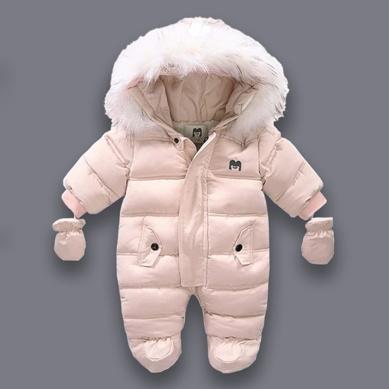 Padded Snowsuit With Fleece Fur Lining